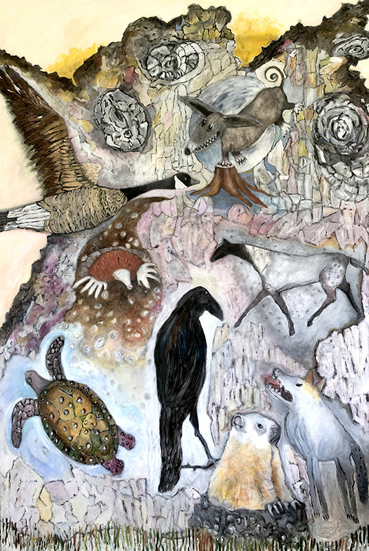 The Animal Selves Rejoice as the Pandemic Recedes, 6ft x 4ft, Acrylic on canvas, 5.2021